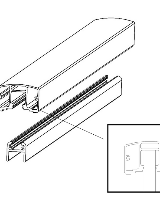 Stair Glass Top / Bottom Rail 6ft Selection